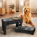 Adjustable Elevated Dog Slow Feeder Bowl for Controlled Eating