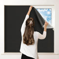 Blackout Window Shade - Adhesive Sun Blocking Cover - Black - Home Privacy