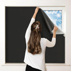 Blackout Window Shade - Adhesive Sun Blocking Cover - Black - Home Privacy