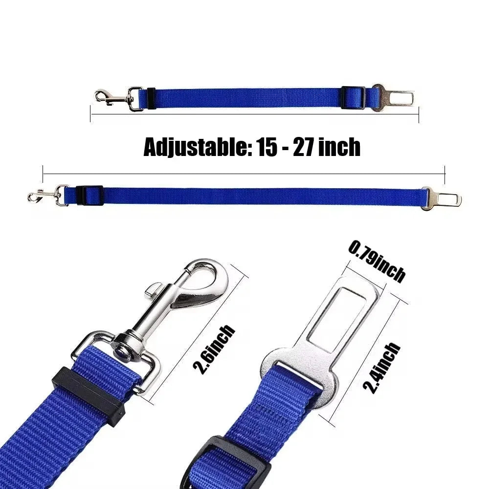 Adjustable Dog Seat Belt for Car Safety - Durable Nylon Design