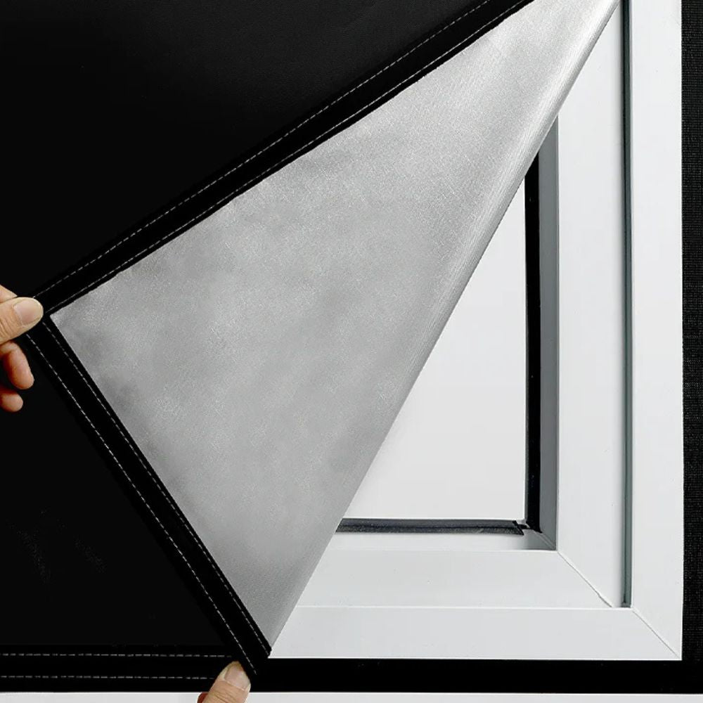 Blackout Window Shade - Adhesive Sun Blocking Cover - Black - Home Privacy