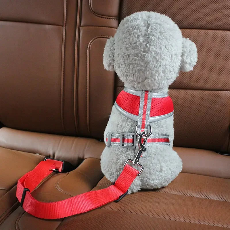 Adjustable Dog Seat Belt for Car Safety - Durable Nylon Design