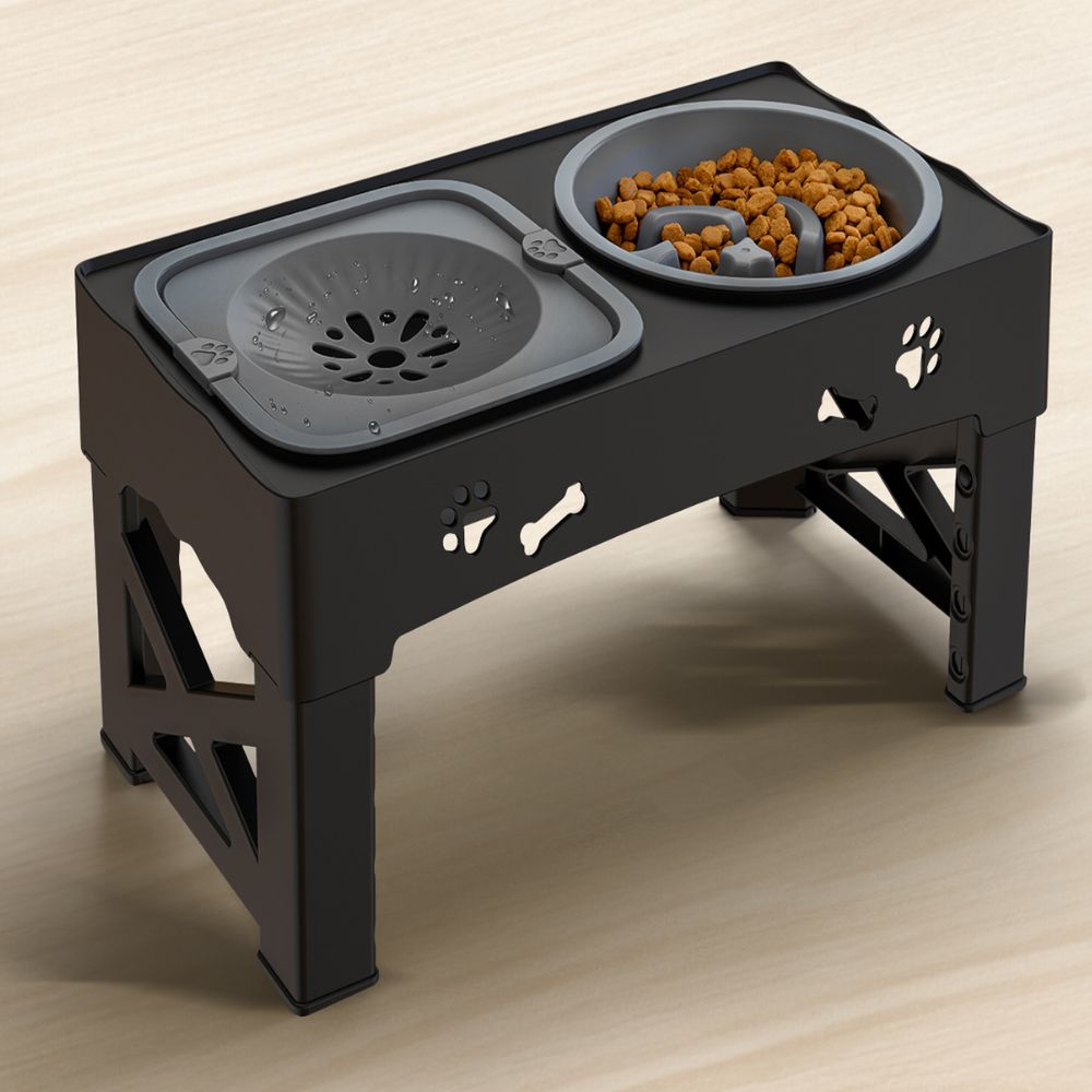 Adjustable Elevated Dog Slow Feeder Bowl for Controlled Eating