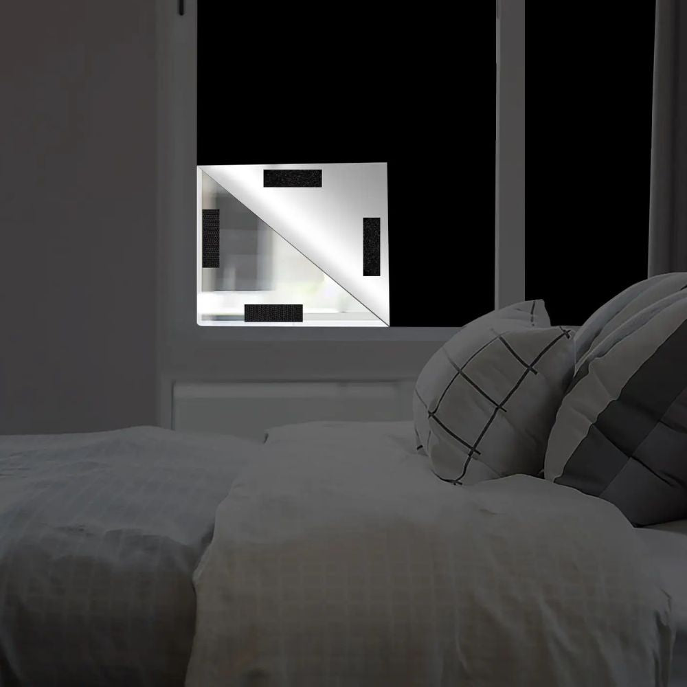 Blackout Window Shade - Adhesive Sun Blocking Cover - Black - Home Privacy