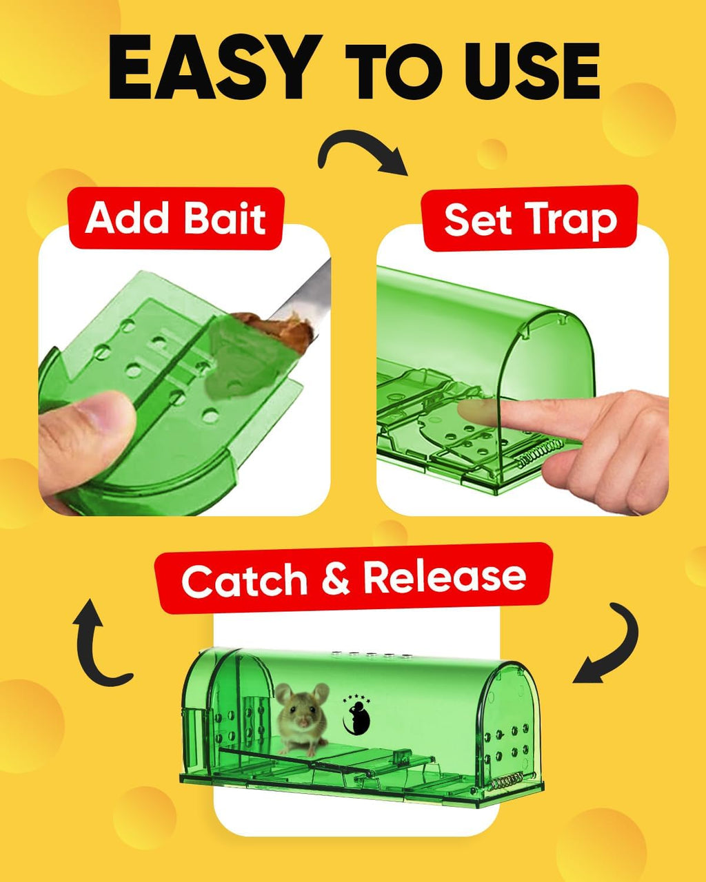 4-Pack Wooden Mouse Traps for Effective Rodent Control