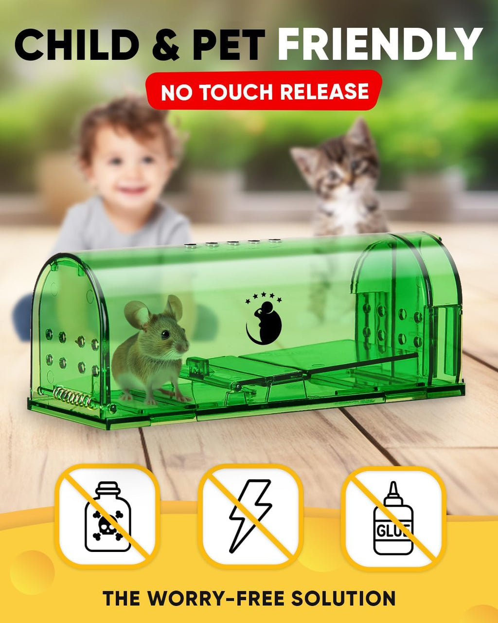 4-Pack Wooden Mouse Traps for Effective Rodent Control