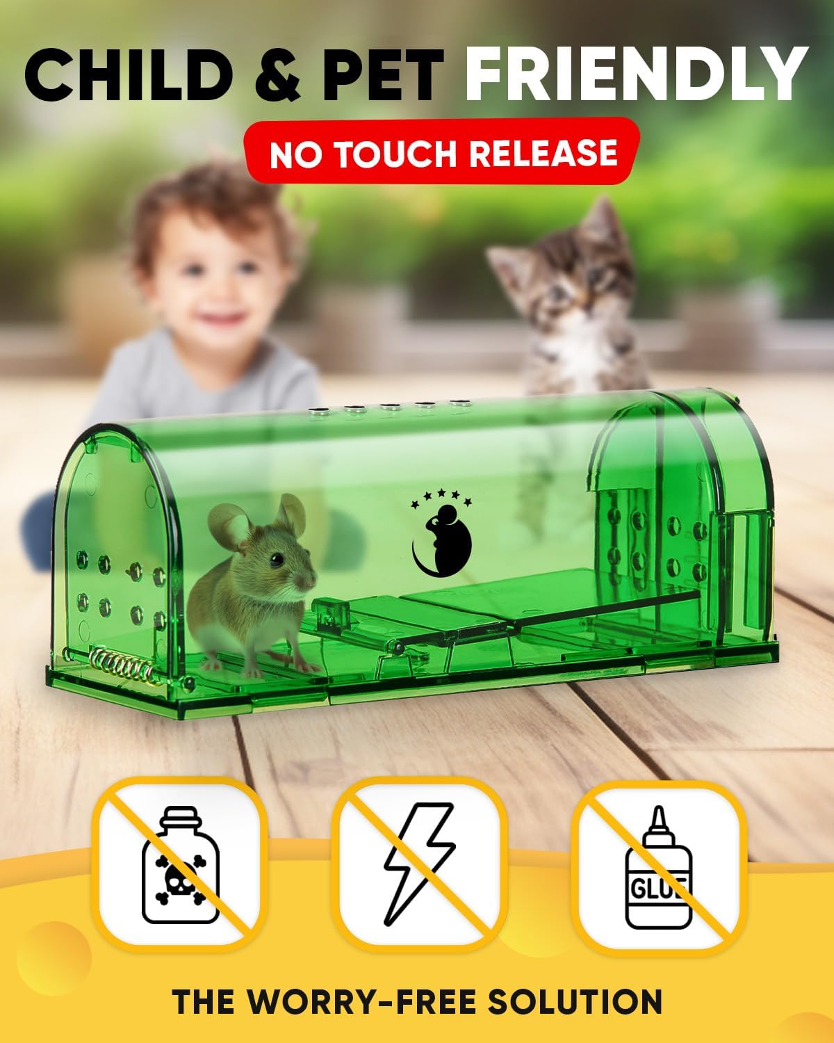 4-Pack Wooden Mouse Traps for Effective Rodent Control