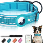 GPS Dog Collar with AirTag Holder - Durable Nylon Design for Tracking