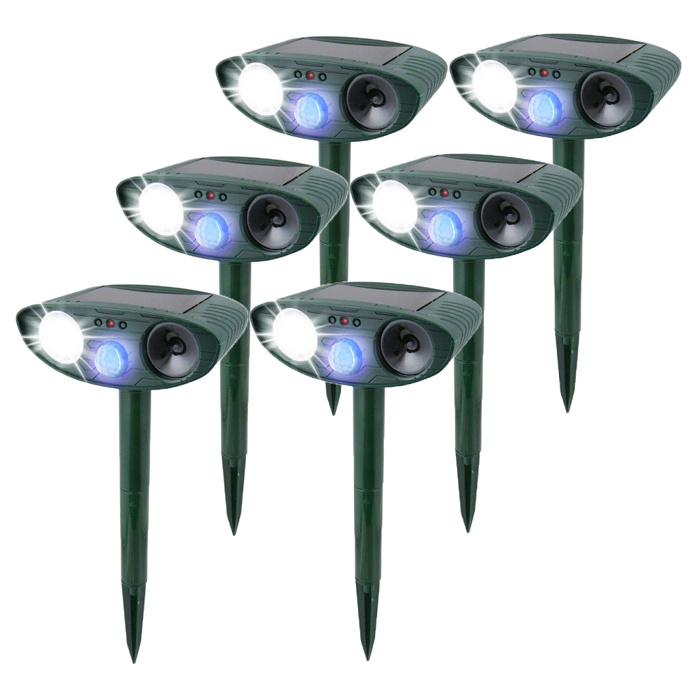 Ultrasonic Solar Rabbit Repeller with Flashing Light for Garden Protection
