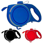 Multifunctional Dog Leash with Water Bottle and Bowl for Outdoor Use