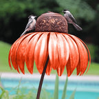 Coneflower Design Metal Bird Feeder for Outdoor Garden Use