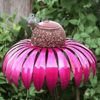 Coneflower Design Metal Bird Feeder for Outdoor Garden Use