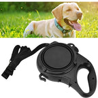 Multifunctional Dog Leash with Water Bottle and Bowl for Outdoor Use