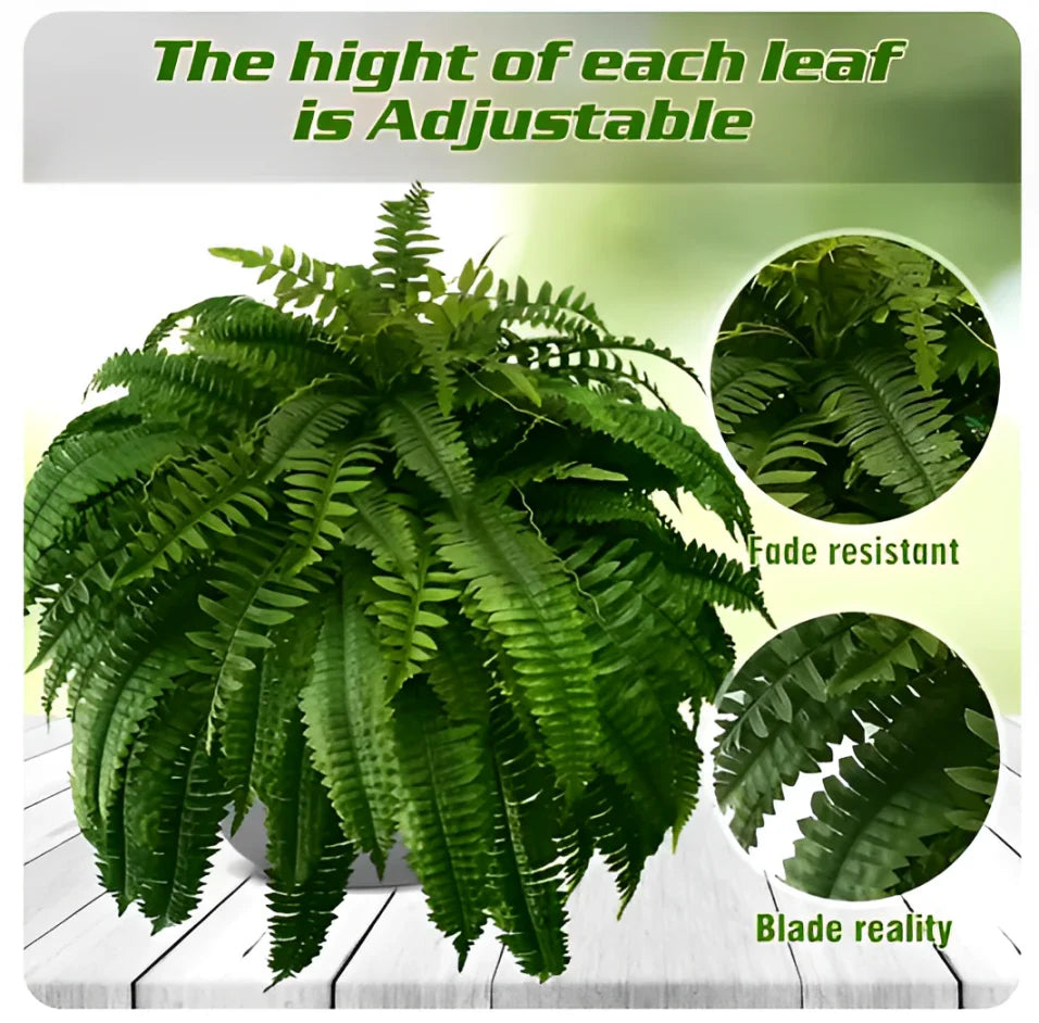 UV Resistant Artificial Boston Fern for Outdoor Decor - Lifelike Greenery