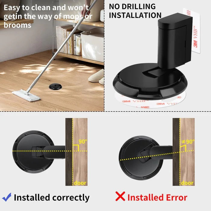 Adjustable Heavy Duty Door Stopper - Durable Rubber Design for Home Use
