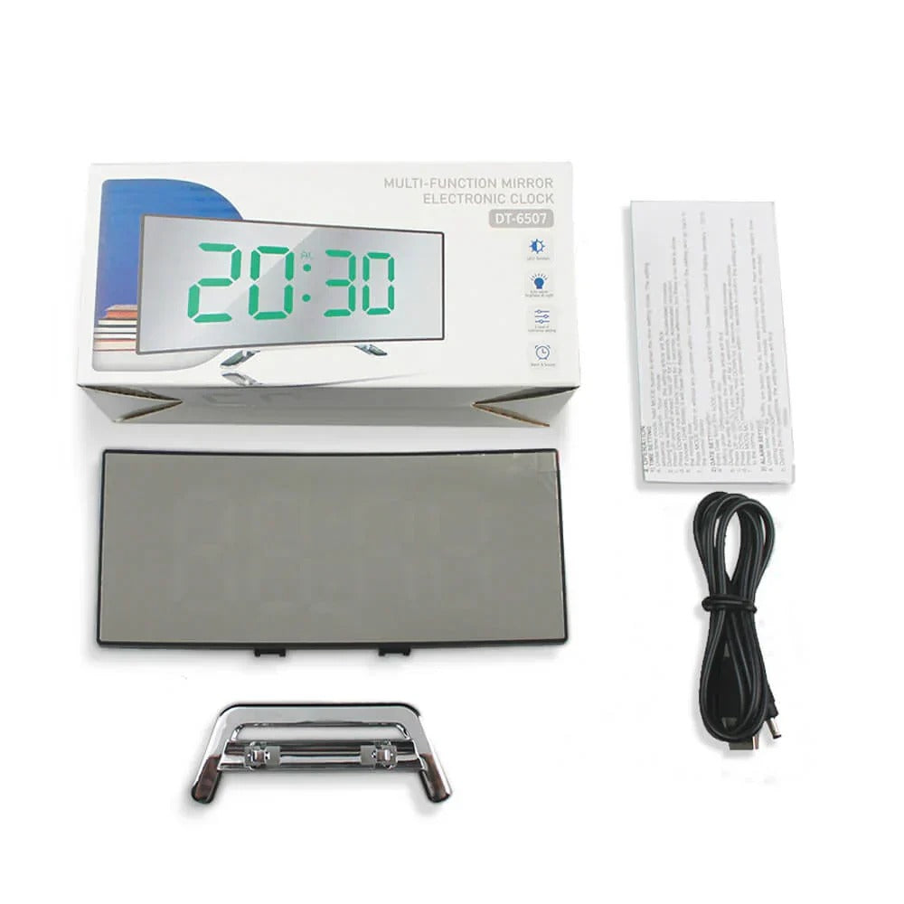 Curved LED Digital Clock - Modern Design for Home or Office Decor