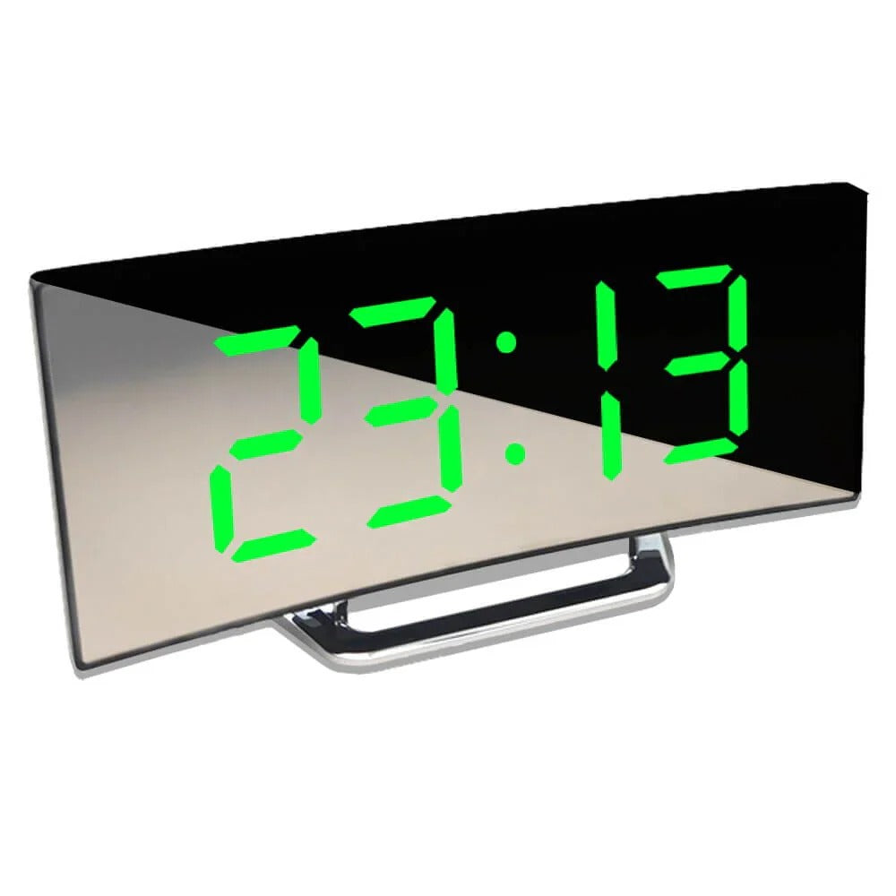 Curved LED Digital Clock - Modern Design for Home or Office Decor
