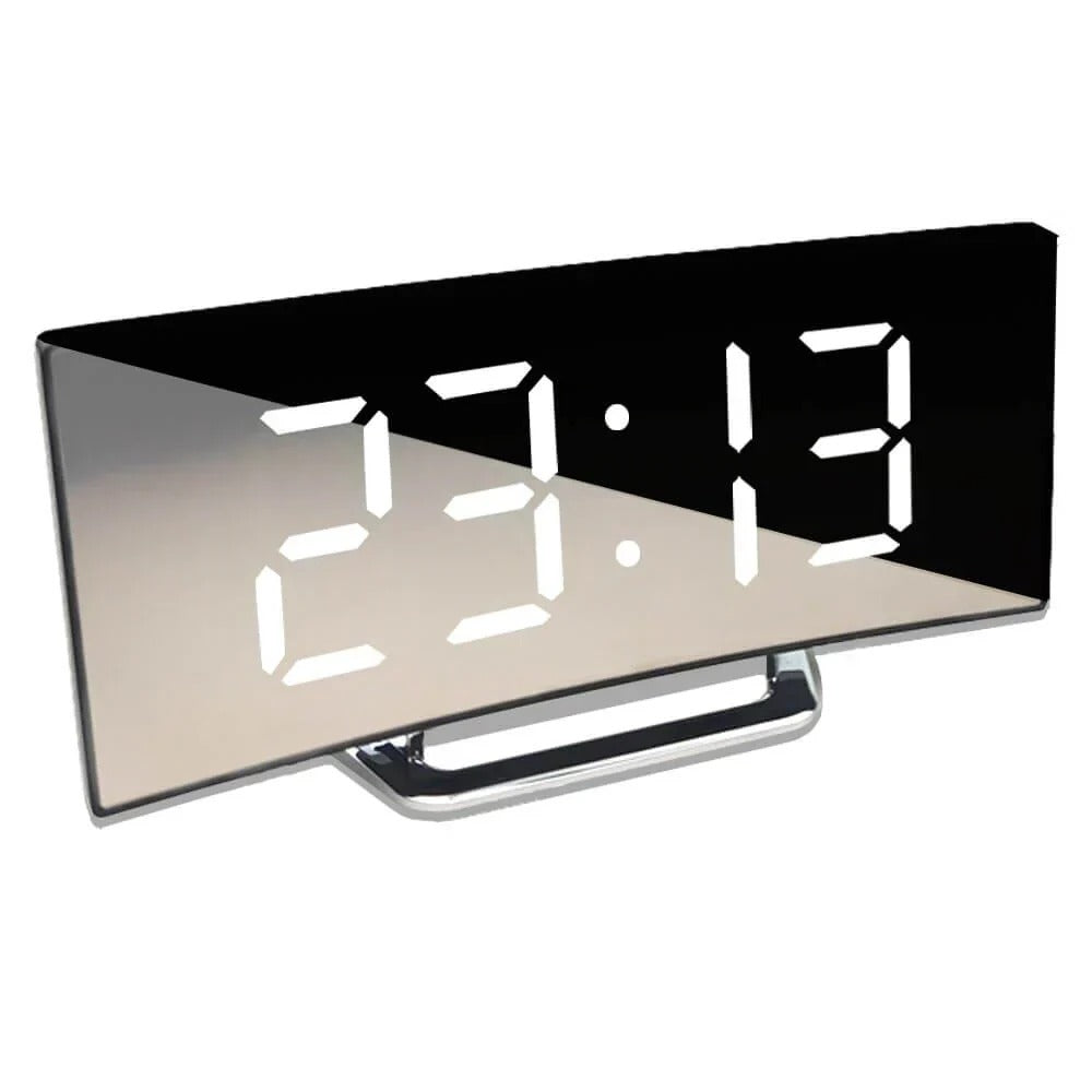 Curved LED Digital Clock - Modern Design for Home or Office Decor