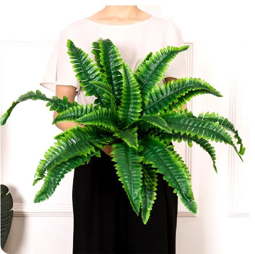 UV Resistant Artificial Boston Fern for Outdoor Decor - Lifelike Greenery