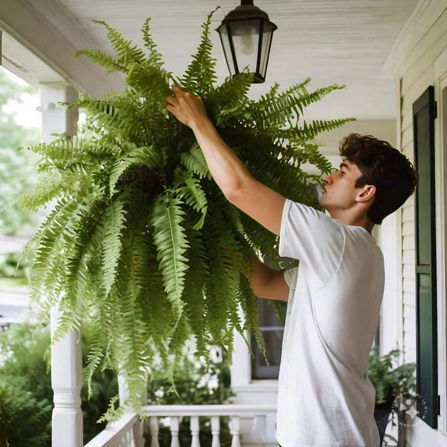 UV Resistant Artificial Boston Fern for Outdoor Decor - Lifelike Greenery
