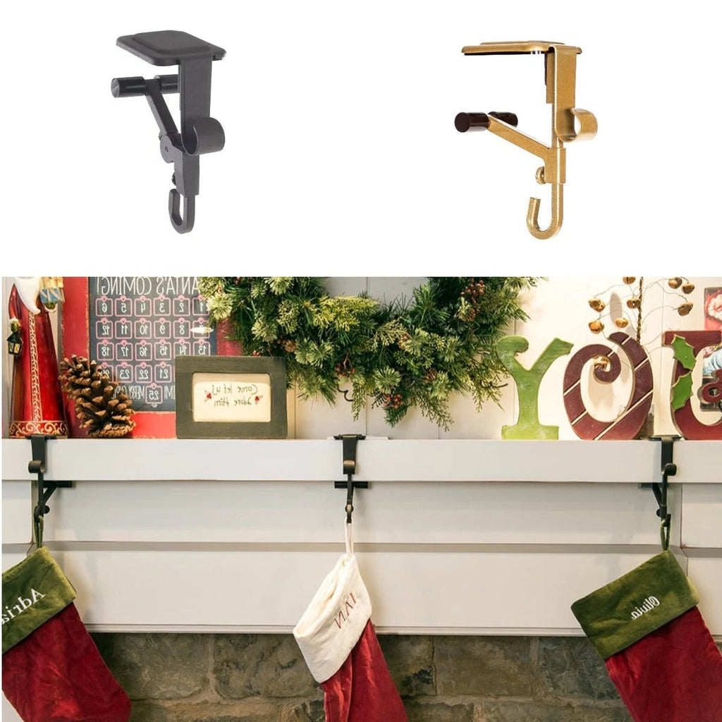 Christmas Stocking Holders for Mantle - Decorative Metal Garland Design