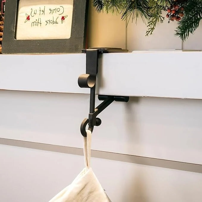 Christmas Stocking Holders for Mantle - Decorative Metal Garland Design