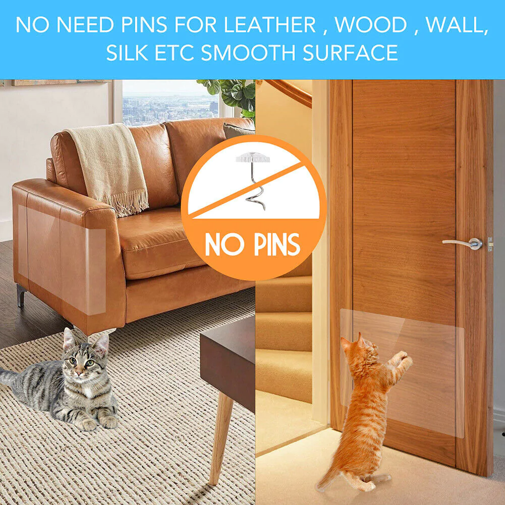 Cat Scratch Furniture Protector Pads - 8PC Anti-Scratch Couch Guards