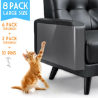 Cat Scratch Furniture Protector Pads - 8PC Anti-Scratch Couch Guards
